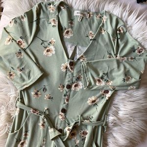 Floral Button Up 3/4 Sleeve Dress - 3/$15